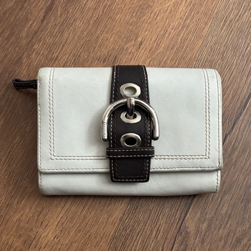 Coach Cream and Brown Women's Wallet